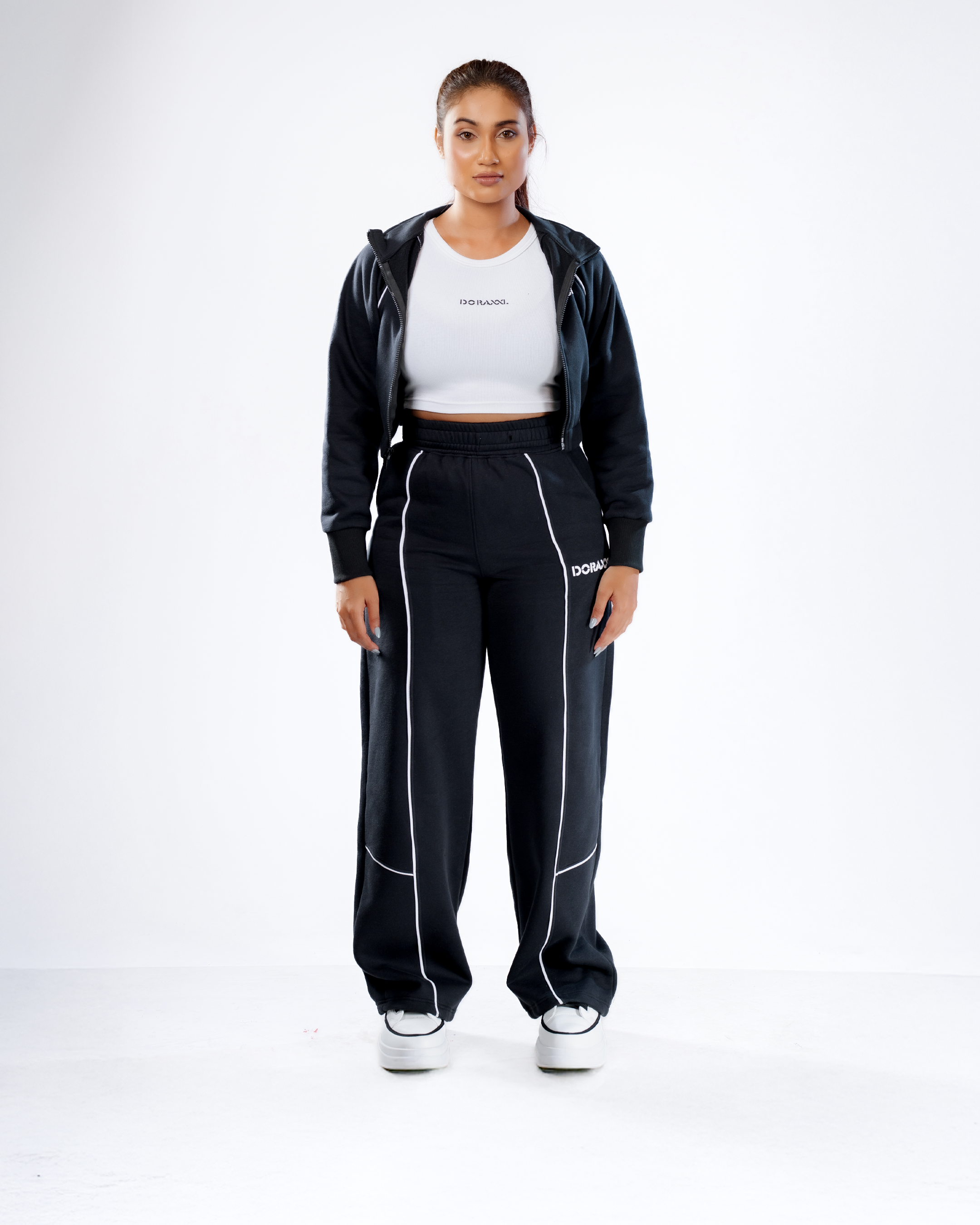 Urban Flex Piped Black Co-ord Set