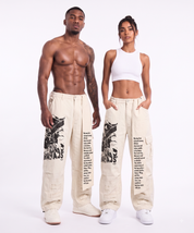 Urban Script Beige Cargo Pant