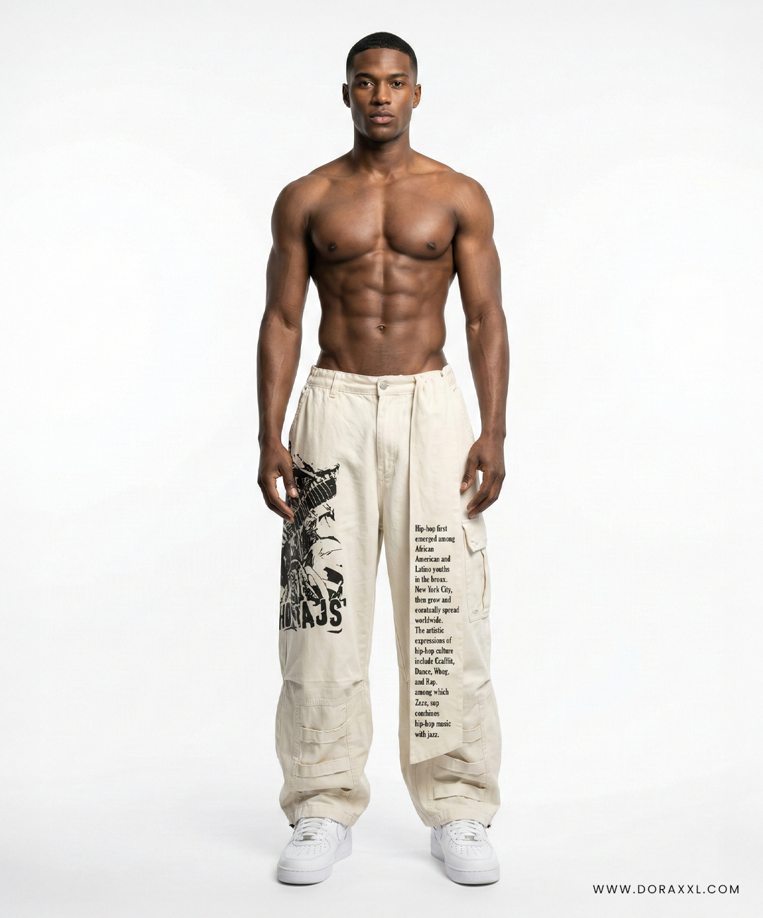 Urban Script Beige Cargo Pant