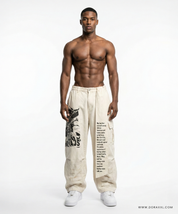 Urban Script Beige Cargo Pant
