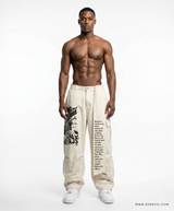 Urban Script Beige Cargo Pant