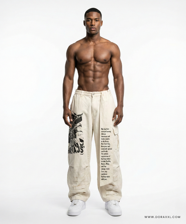 Urban Script Beige Cargo Pant