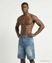 Relaxed Fit Washed Denim Short