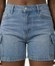 High-Waist Denim Shorts