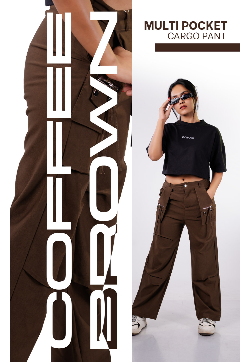 Multi-Pocket Flare Cargo Pants