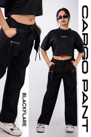 Black Flare Cargo Pant