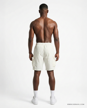 Tactical Utility White Cargo Shorts