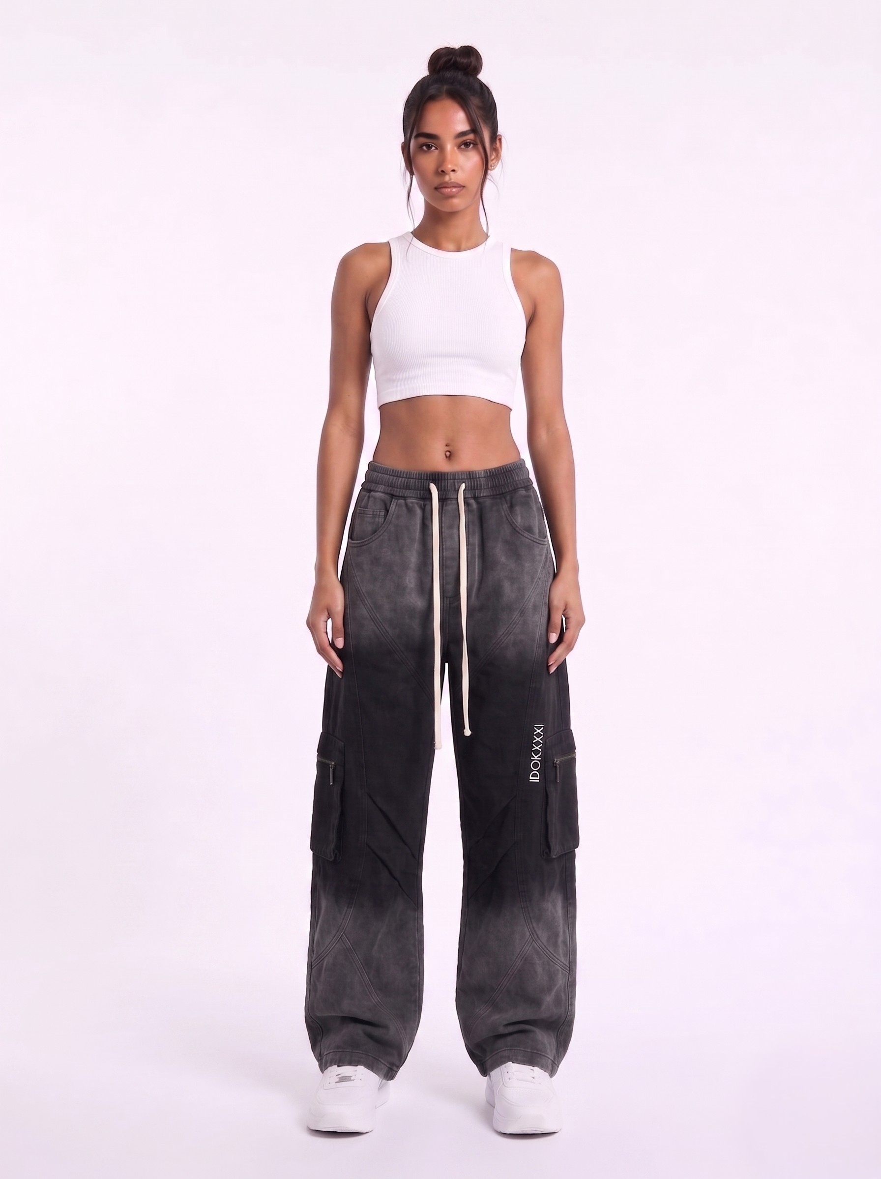 Washed Black Bade Denim Bottom