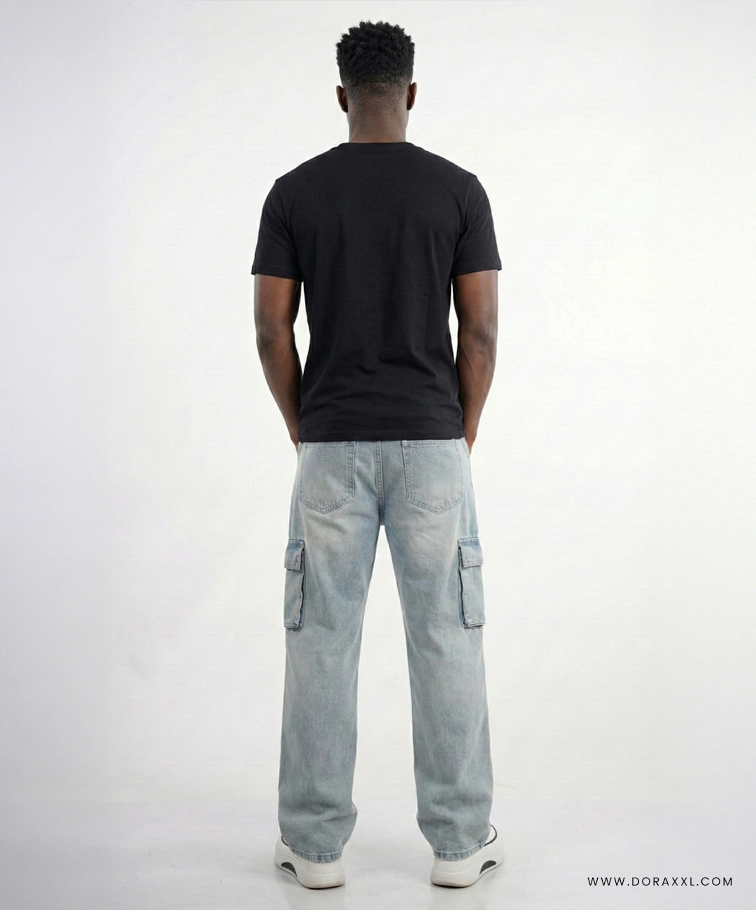 Light Wash Denim Cargo Pant