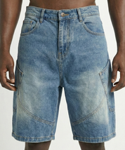 Relaxed Fit Washed Denim Short