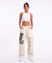 Urban Script Beige Cargo Pant