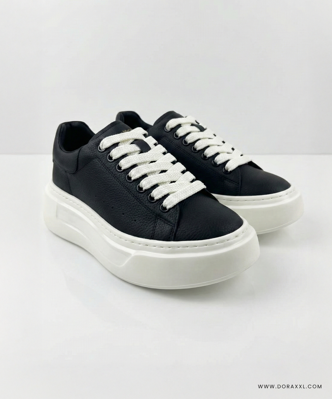 Chunky Sole Leather Sneakers