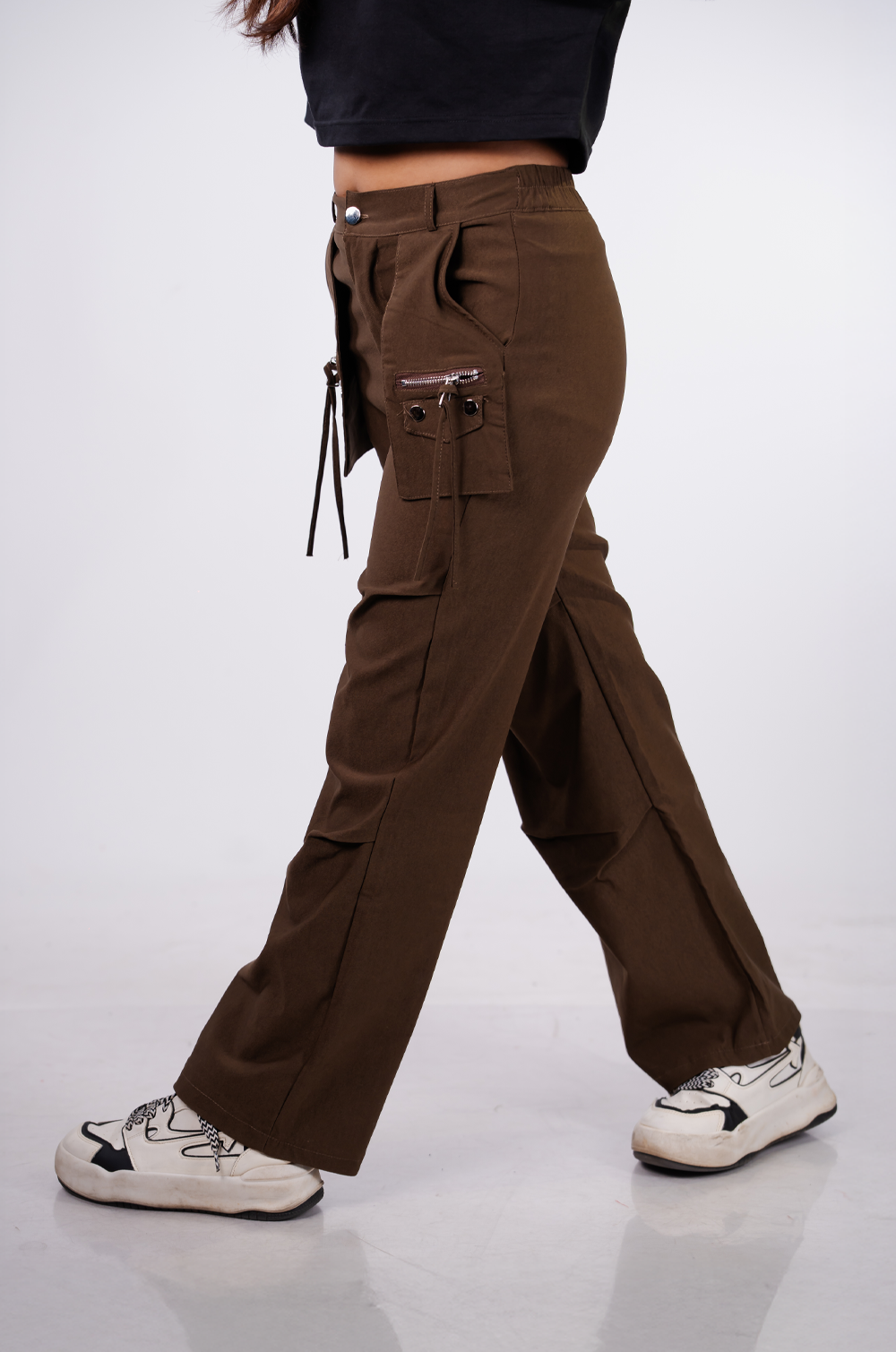 Multi-Pocket Flare Cargo Pants
