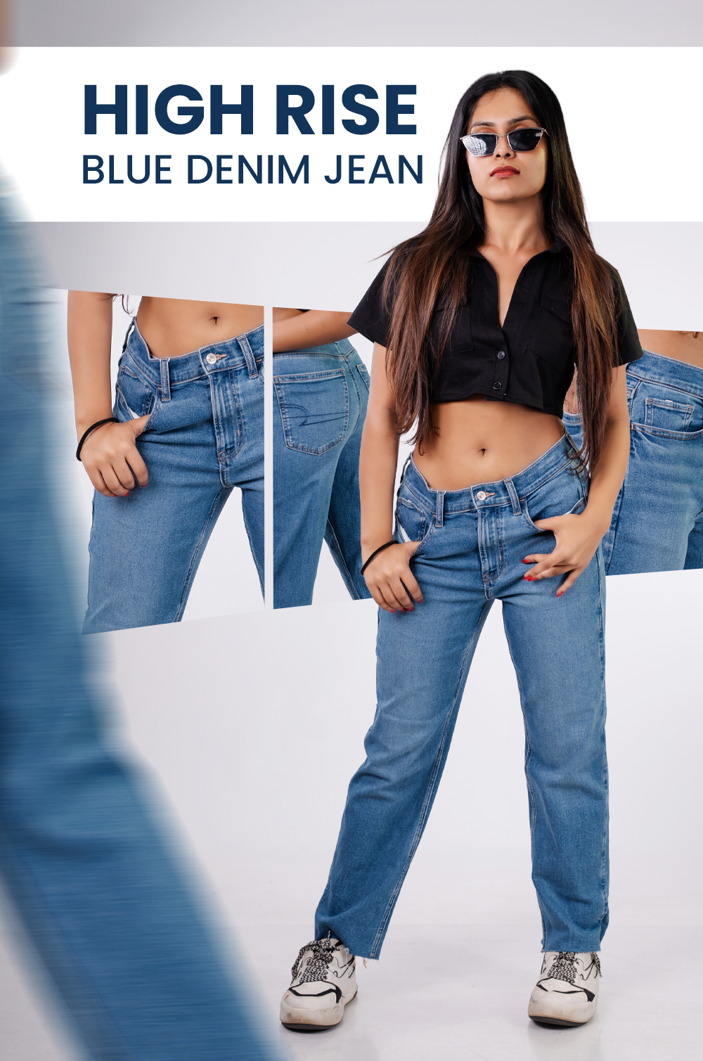 High-Rise Blue Denim Jean