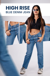 High-Rise Blue Denim Jean