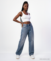 Classic Straight Led Ripped Denim Jean