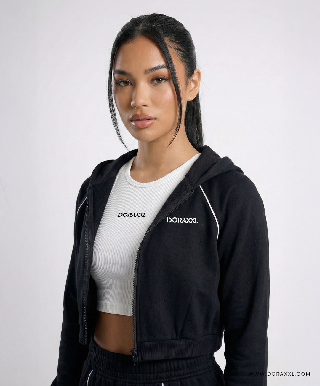 Urban Flex Piped Black Co-ord Set