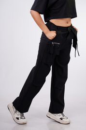 Black Flare Cargo Pant
