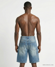 Relaxed Fit Washed Denim Short