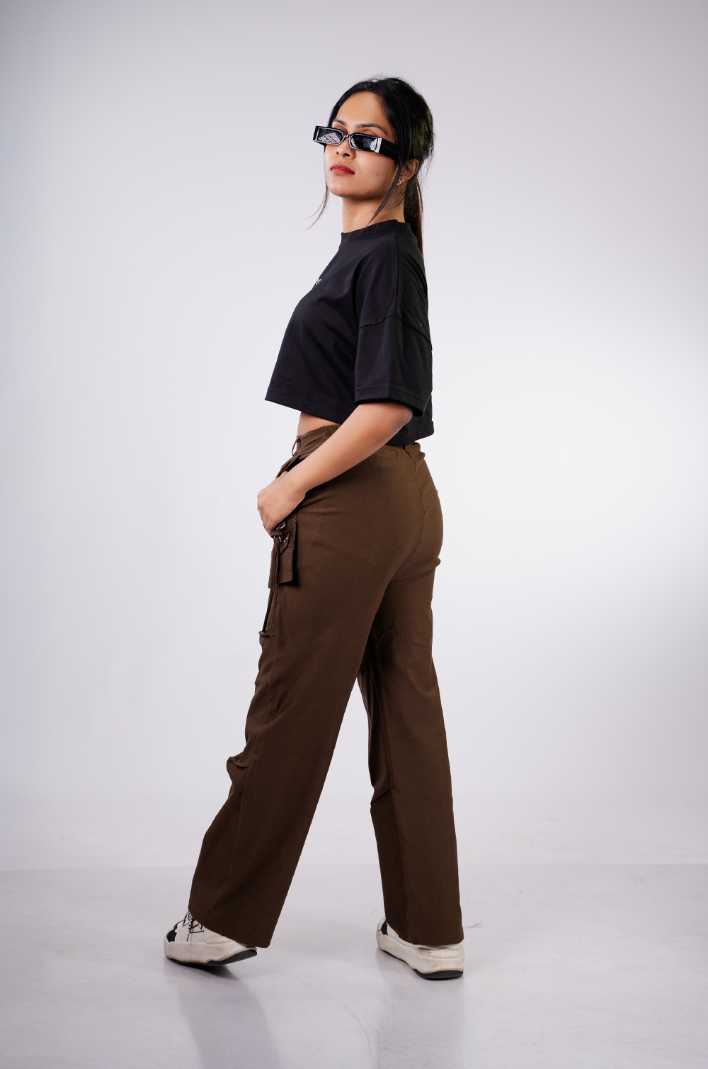 Multi-Pocket Flare Cargo Pants