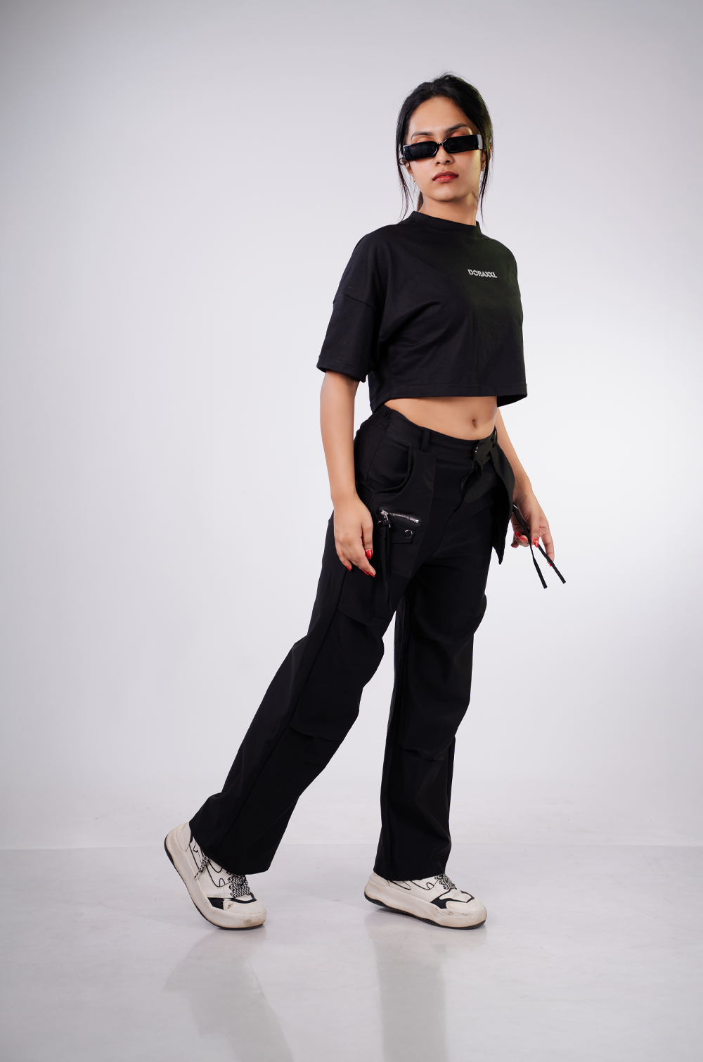 Black Flare Cargo Pant