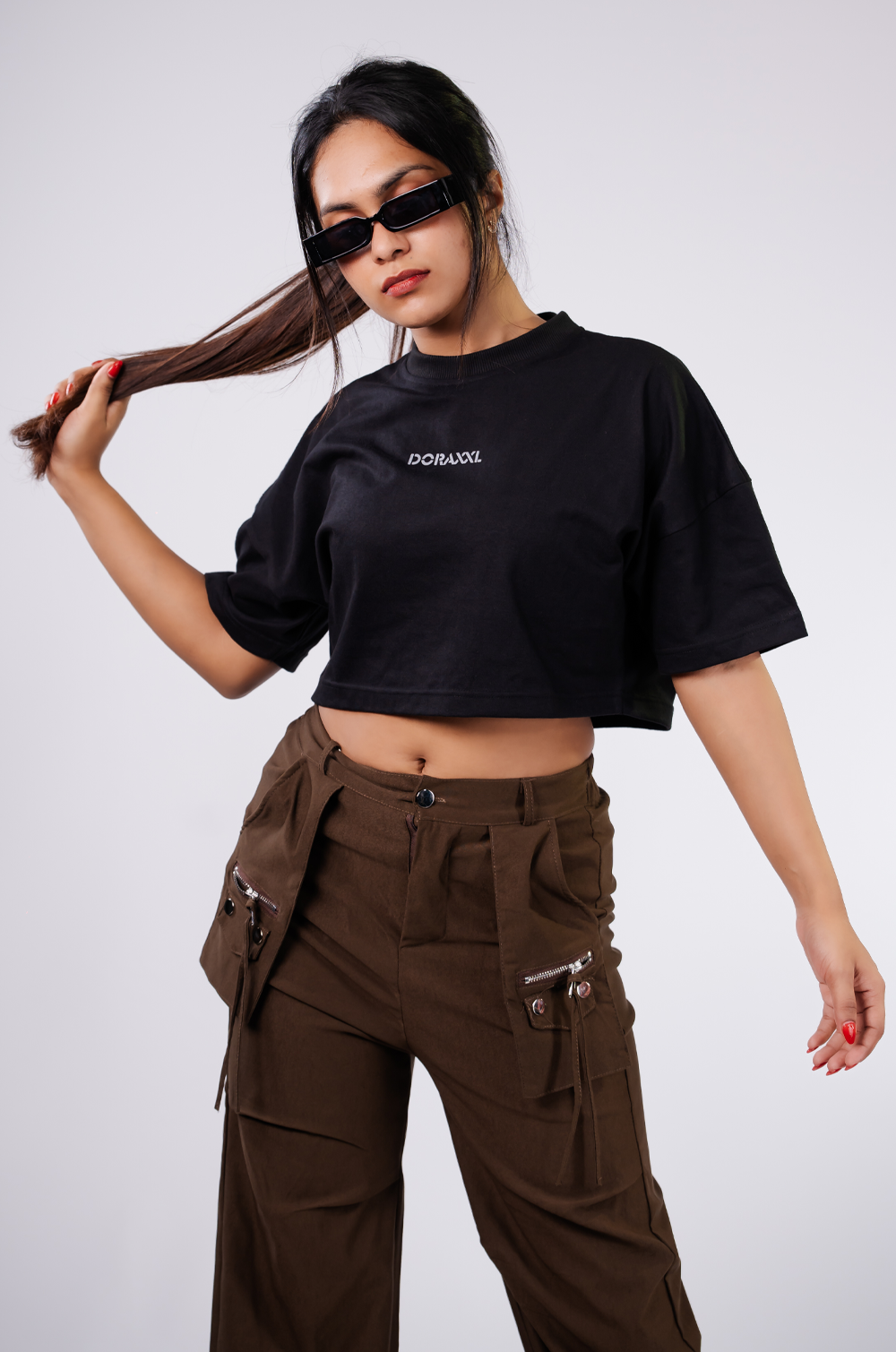 Multi-Pocket Flare Cargo Pants