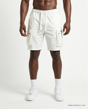 Tactical Utility White Cargo Shorts