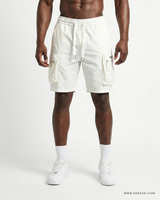 Tactical Utility White Cargo Shorts
