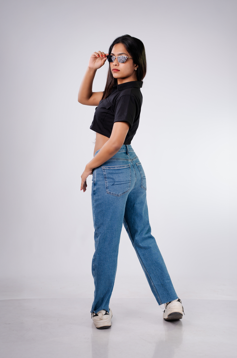 High-Rise Blue Denim Jean