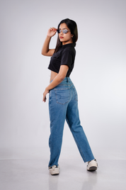 High-Rise Blue Denim Jean