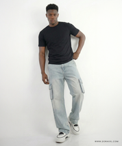 Light Wash Denim Cargo Pant