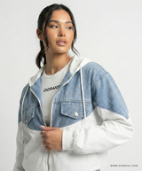 FrostFlex Denim Hoodie Jacket