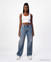 Classic Straight Led Ripped Denim Jean