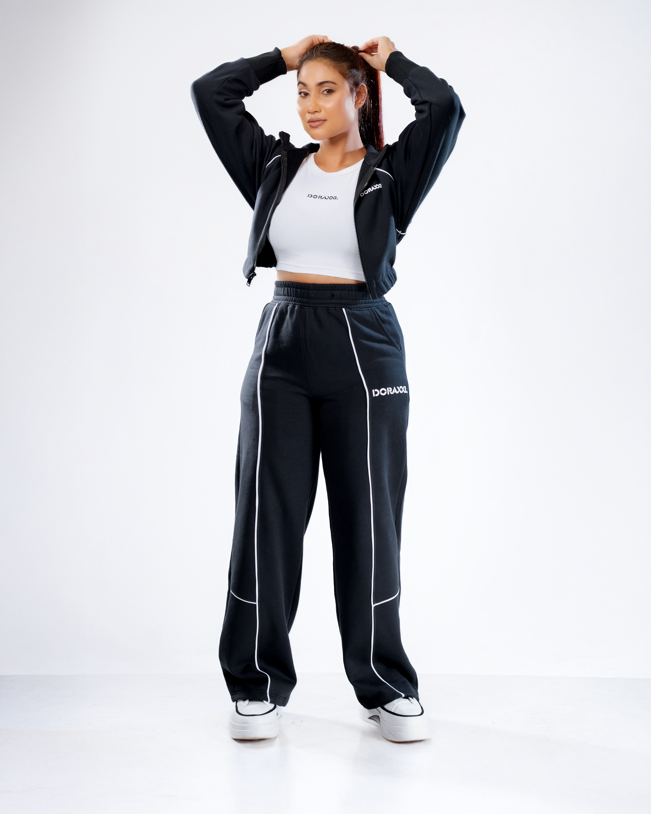 Urban Flex Piped Black Co-ord Set