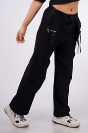 Black Flare Cargo Pant