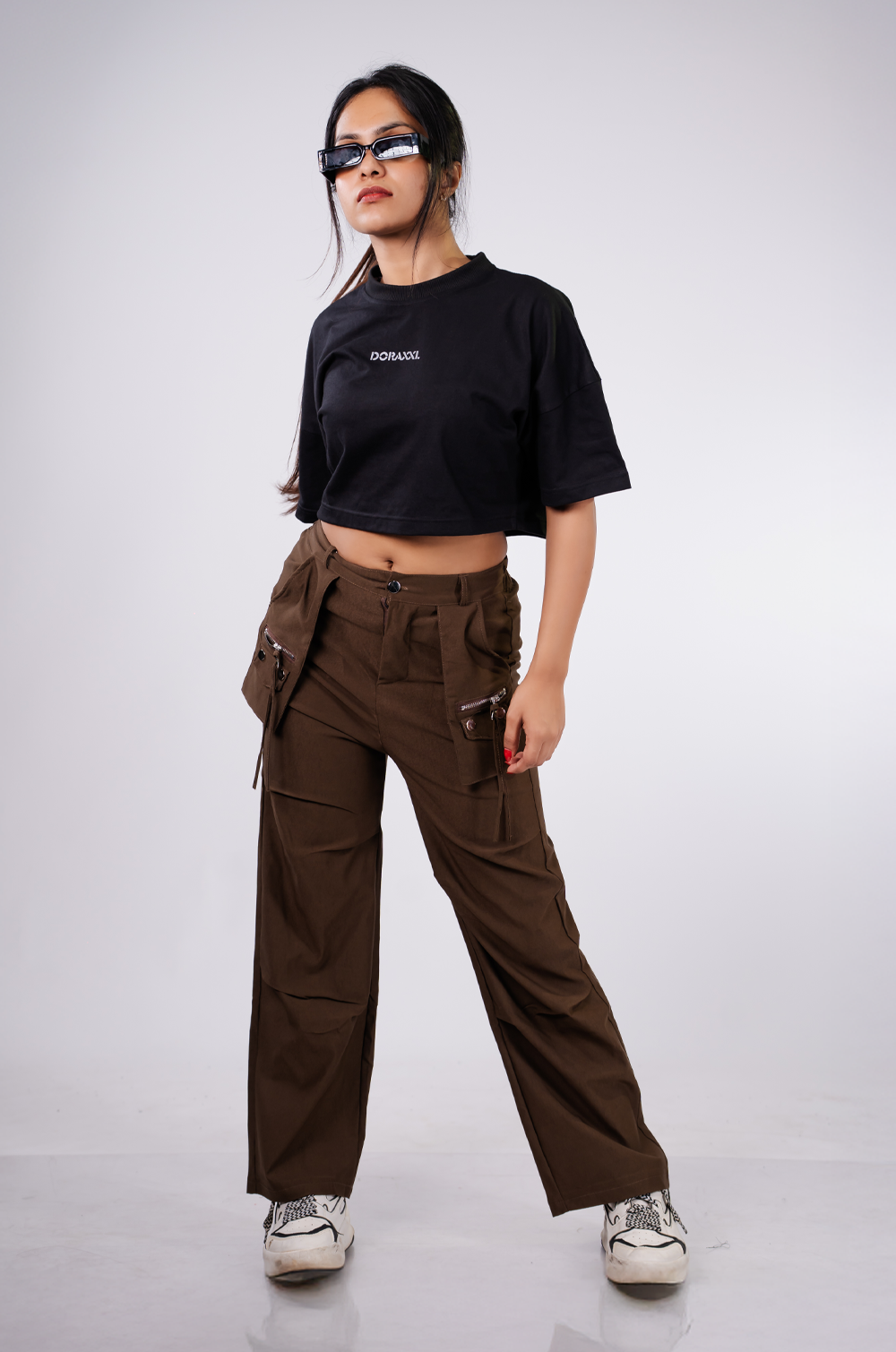 Multi-Pocket Flare Cargo Pants