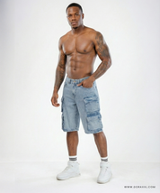 Cargo 4-Pocket Denim Shorts