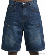 Relaxed Fit Washed Denim Short