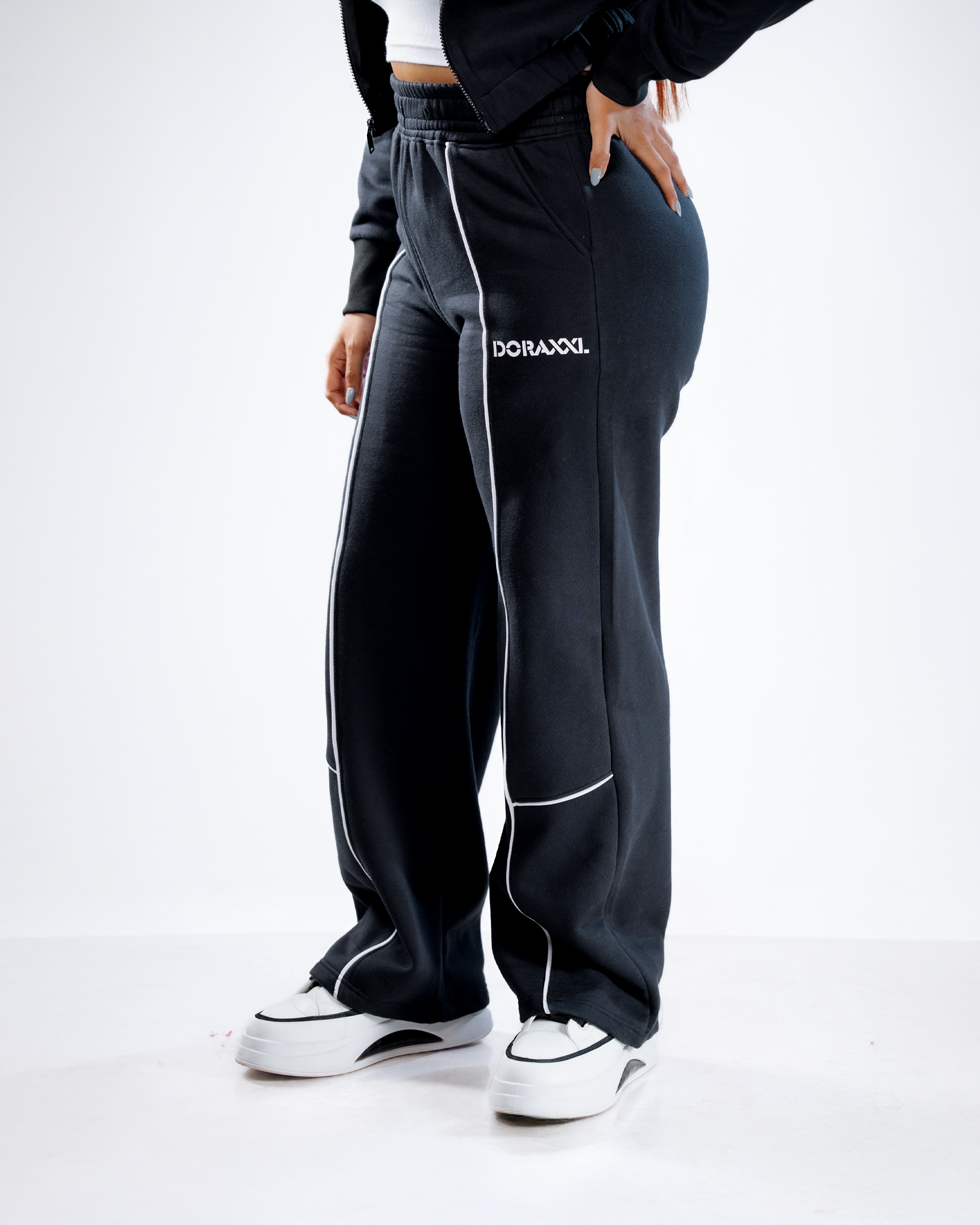 Urban Flex Piped Black Co-ord Set