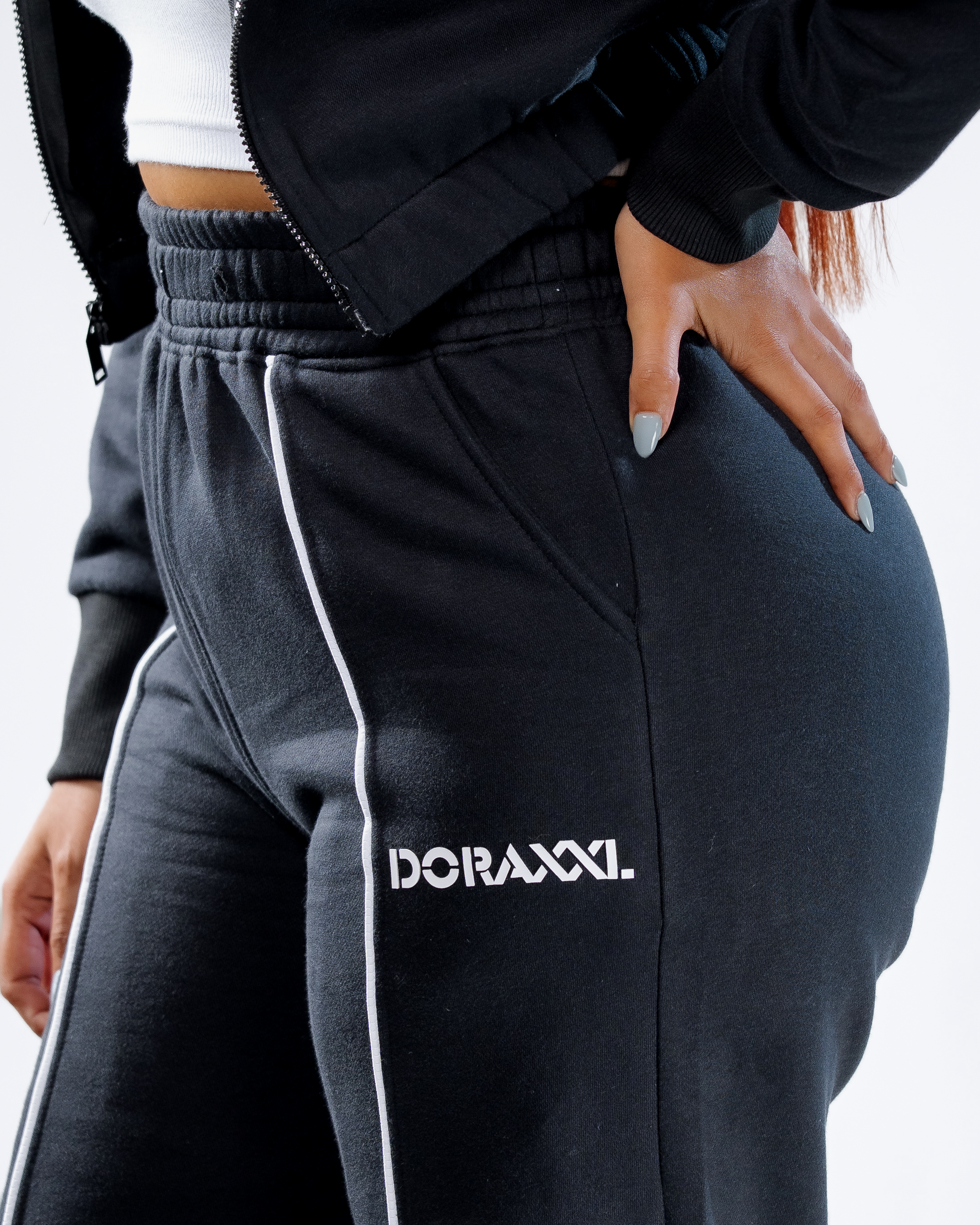 Urban Flex Piped Black Co-ord Set