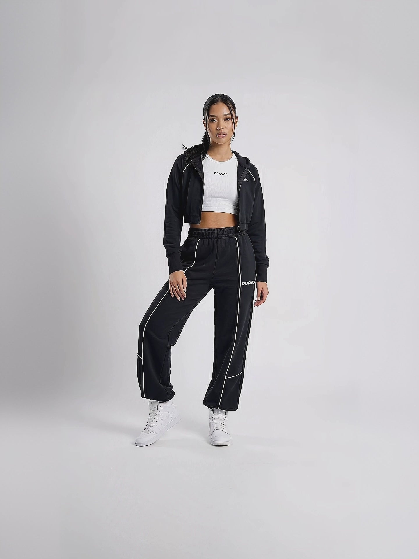 Urban Flex Piped Black Co-ord Set